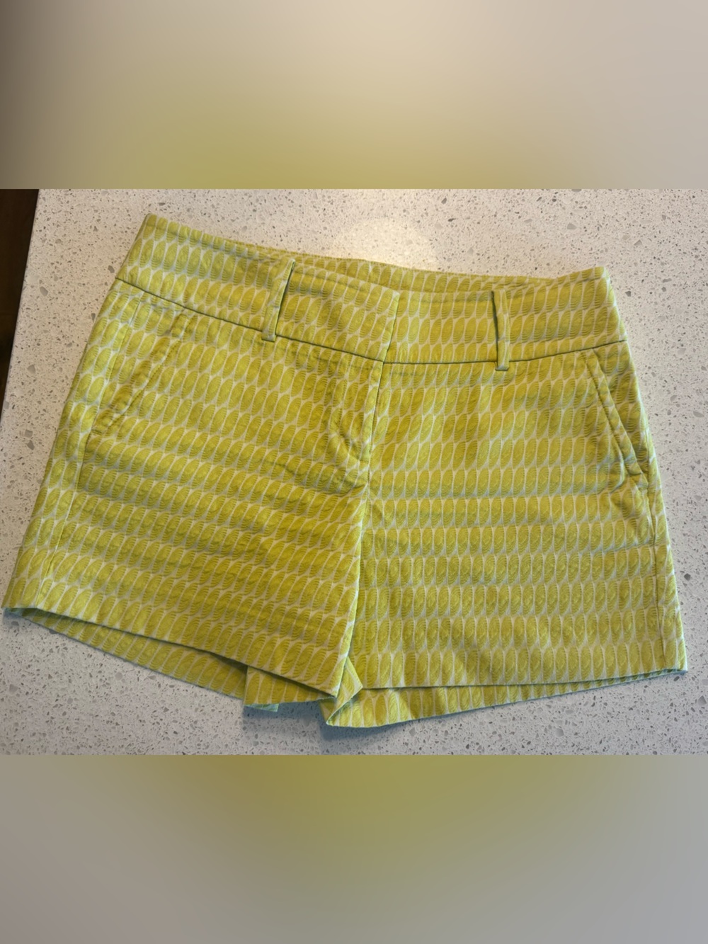 Ann Taylor Women's Yellow Patterned Dress Shorts